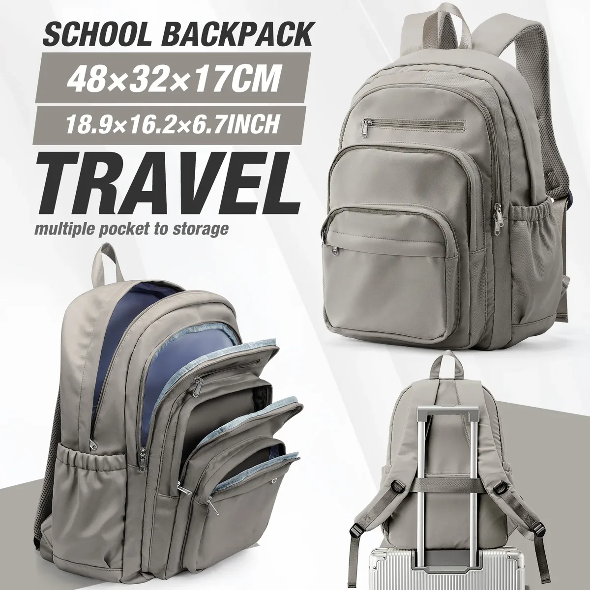 sac à dos pour femme, grande capacité, léger, sac d'école, sac à dos pour ordinateur portable, multi-poches, sac à dos pour écolière, sacs à dos pour tous les jours