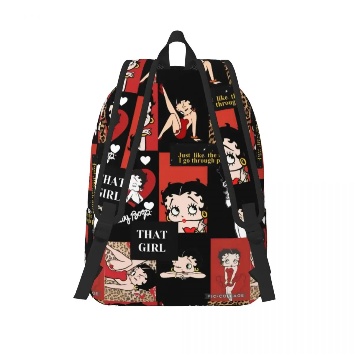 sac à dos b-bettysd cartoon kiss boops pour hommes et femmes, sac à dos décontracté pour le lycée, le travail, le collège, sac à bandoulière, cadeau