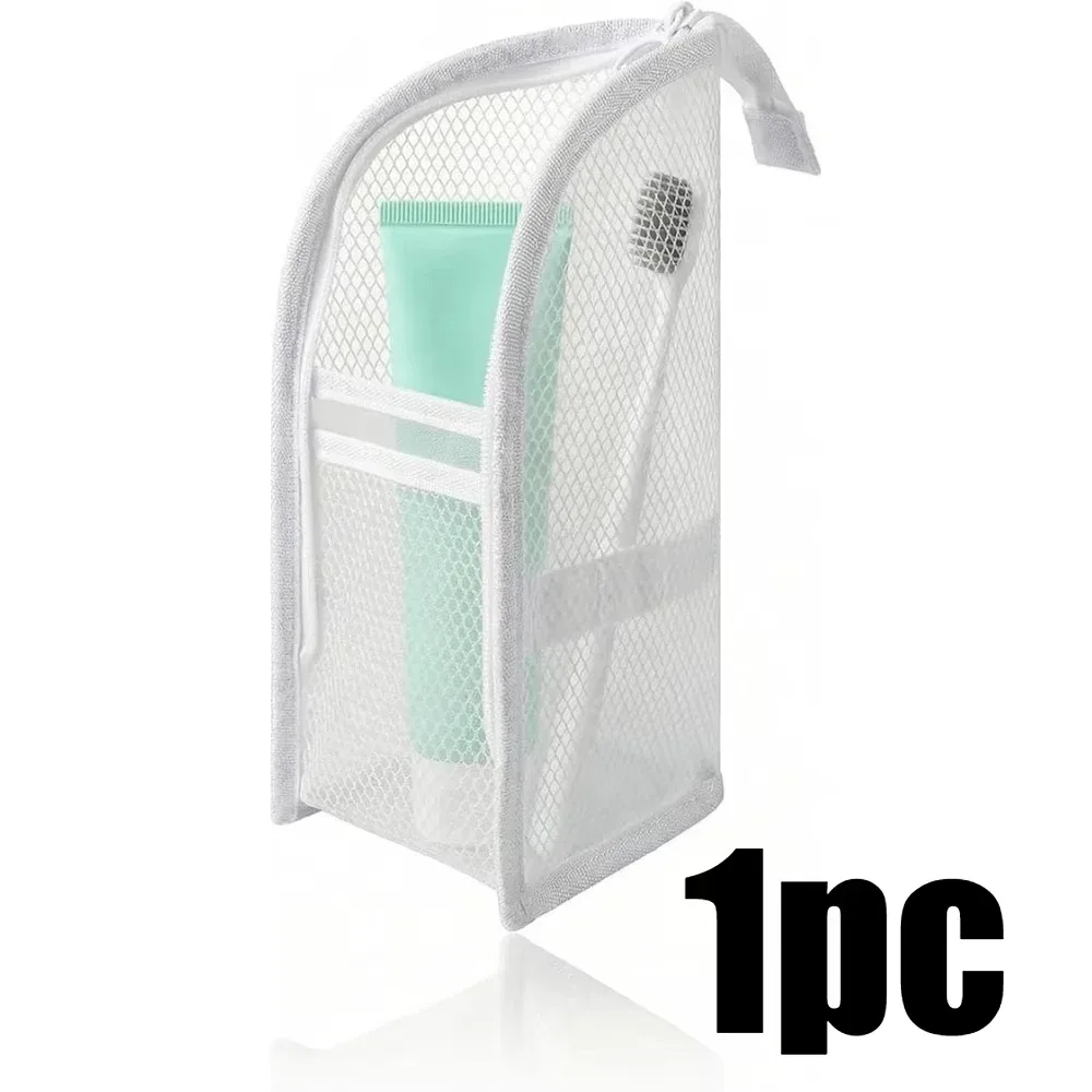 1/2 pièces trousse de toilette de voyage portable en maille, sac à cosmétiques autoportant en eva imperméable, organisateur de rangement pliable pour salle de bain, gym, hôtel