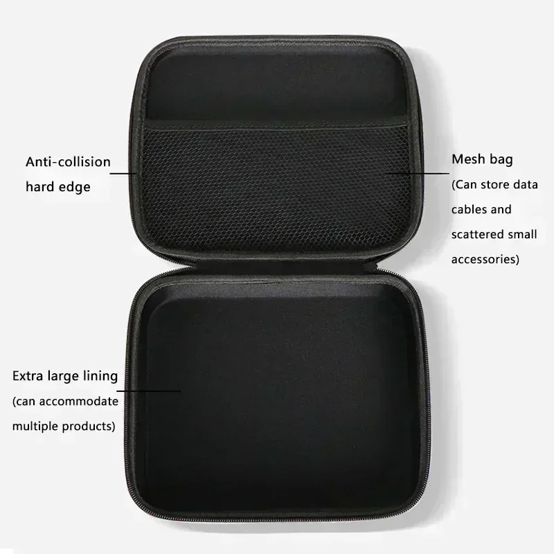 boîte de rangement rigide eva multi-tailles, sac de voyage à fermeture éclair, sac d'outils d'extérieur antichoc pour écouteurs, mallette de rangement, accessoires, sacs de maquillage