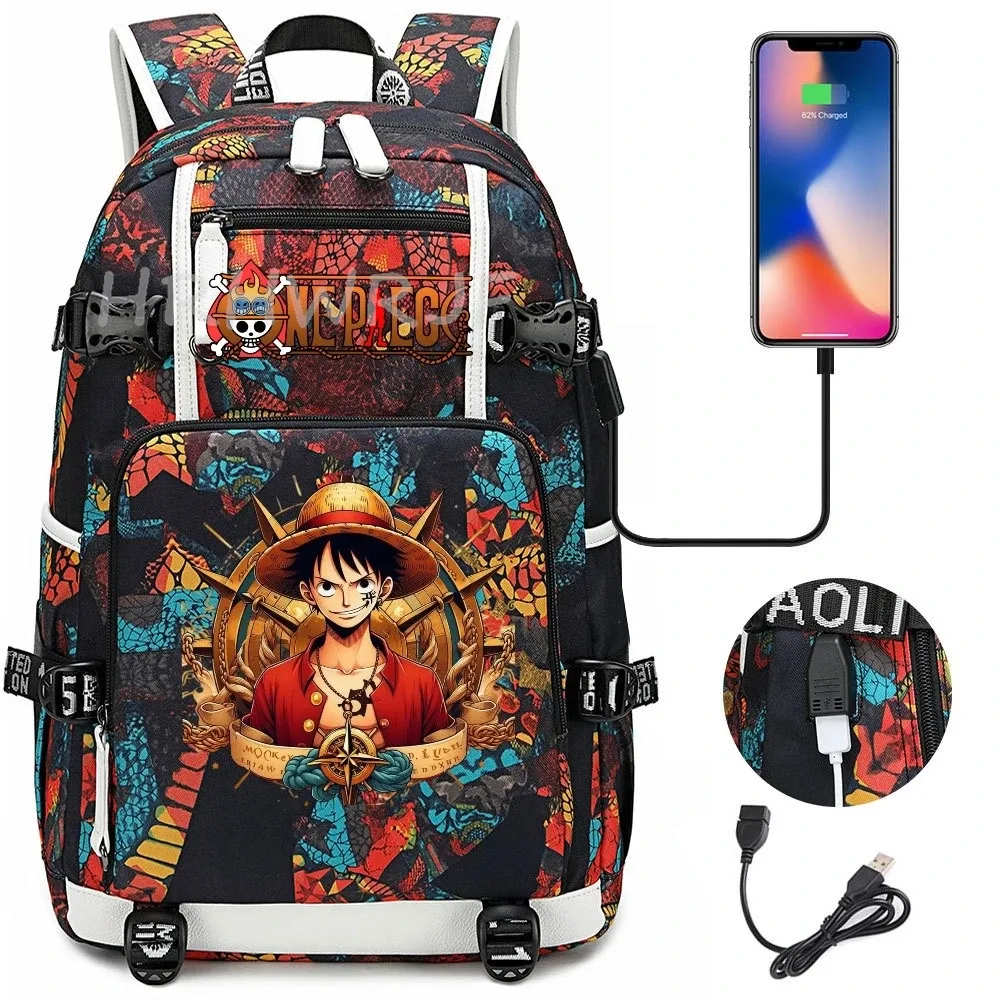 sac à dos one piece monkey d luffy, simple, grande capacité, pour le sport, les voyages, les loisirs, l'école, pour ordinateur portable, unisexe, mochila de voyage