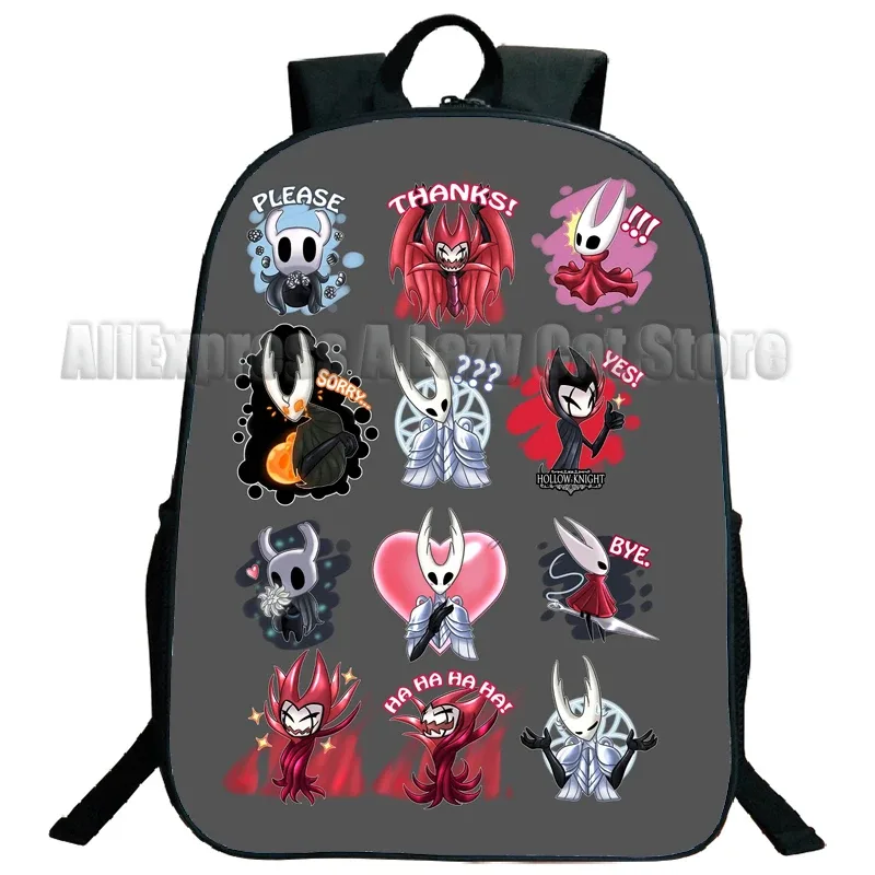 anime hollow knight cartable, cartoon game shouder backpack, school boys and girls bagpack, teenager travel rucksack