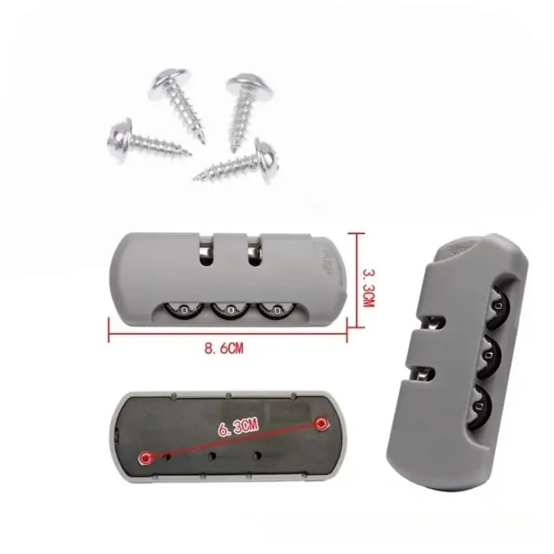 2 ensembles de serrures à 3 chiffres pour bagages, en alliage de zinc, avec apparence givrée en plastique, serrure de sécurité à code pour valise avec vis