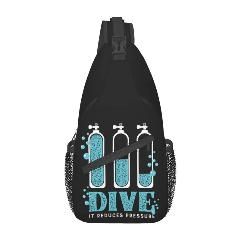 sensation de plongée sous-marine bubble sling crossbody backpack pour homme, sac de poitrine personnalisé initié par le plongeur, voyage, randonnée, sac à dos
