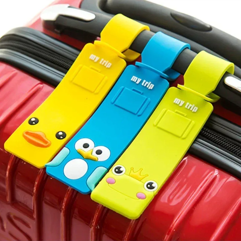 animaux mignons mode voyage accessoires bande étiquette de bagage silicone valise id addres support bagages em