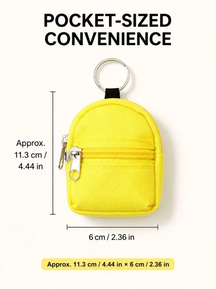 mini sac à dos porte-monnaie porte-clés avec deux poches zippées, pochette de rangement fonctionnelle pour petits essentiels, joli accessoire de sac pour le quotidien