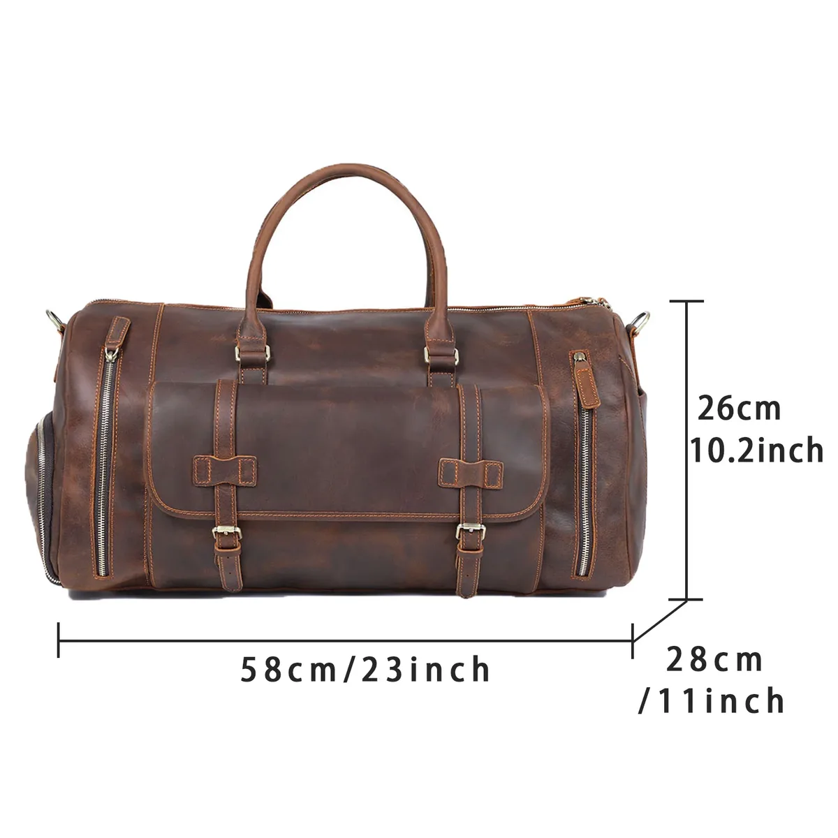 sac de voyage en cuir pleine fleur de vachette s.worker, style vintage, grand format, bagage à main