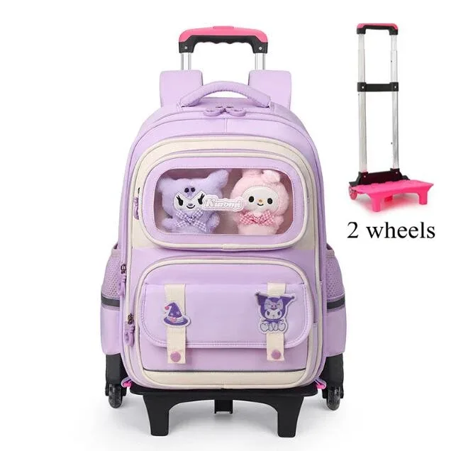 sac à dos à roulettes pour élèves du primaire, cartable à roulettes pour enfants, sac à dos d'école pour filles avec roulettes pour garçons