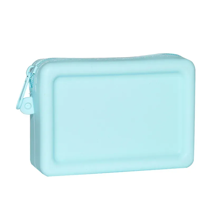 sac à cosmétiques en silicone vintage, étanche, fermeture éclair lisse, porte-écouteurs, porte-documents macaron, portefeuille, porte-monnaie, poudres portables