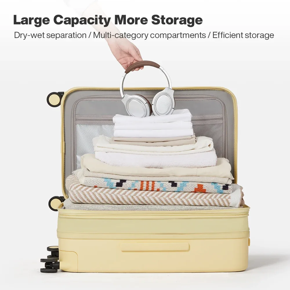 mixi nouveau design bagage de voyage extensible puristique serrure tsa léger grande capacité pc valises roulettes 20 24 26 pouces