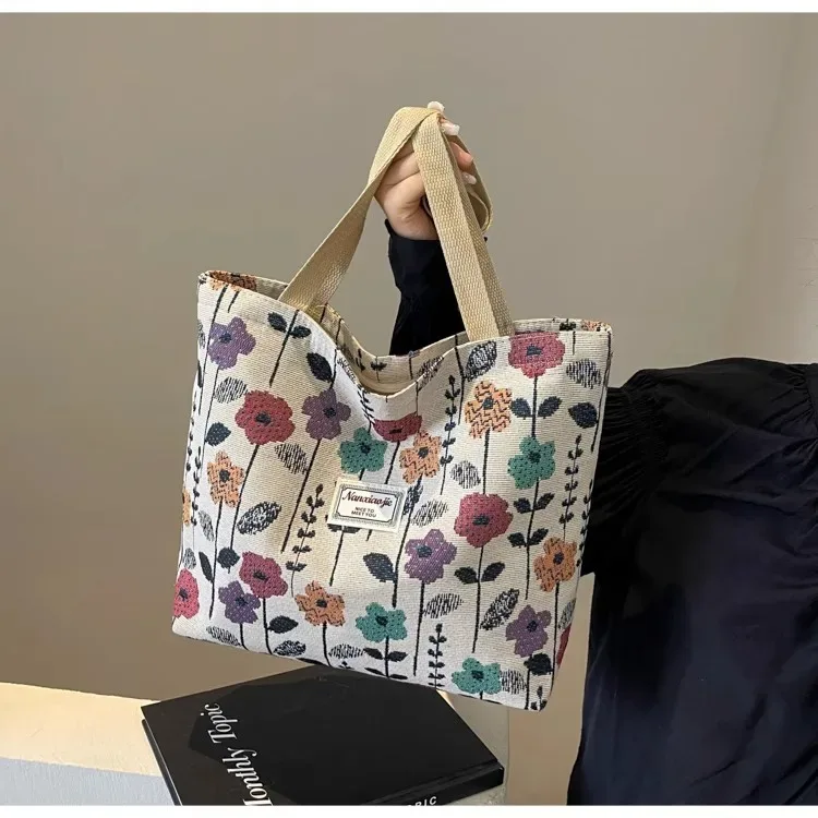 sacs à bandoulière grande capacité pour femmes, sac en toile style ins, sac fourre-tout pour cours, trajets quotidiens et shopping
