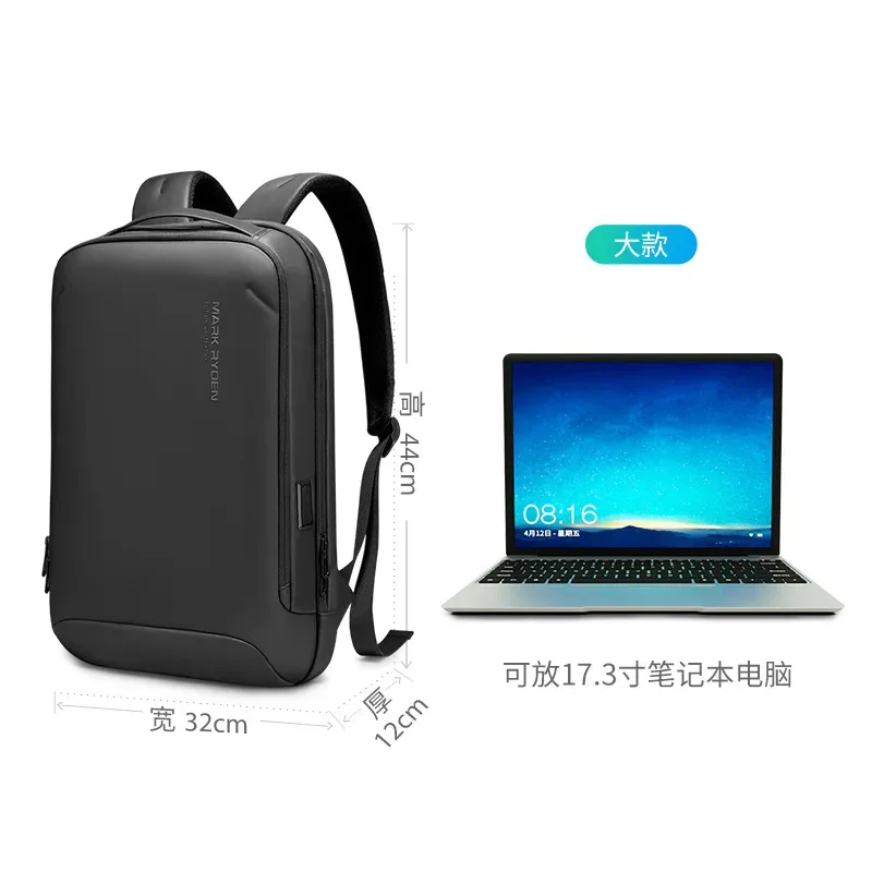 sac à dos mark ryden 15,6 pouces pour homme, sac à dos de loisirs grande capacité, sac à dos d'affaires avec port de charge usb, sac à dos imperméable pour ordinateur