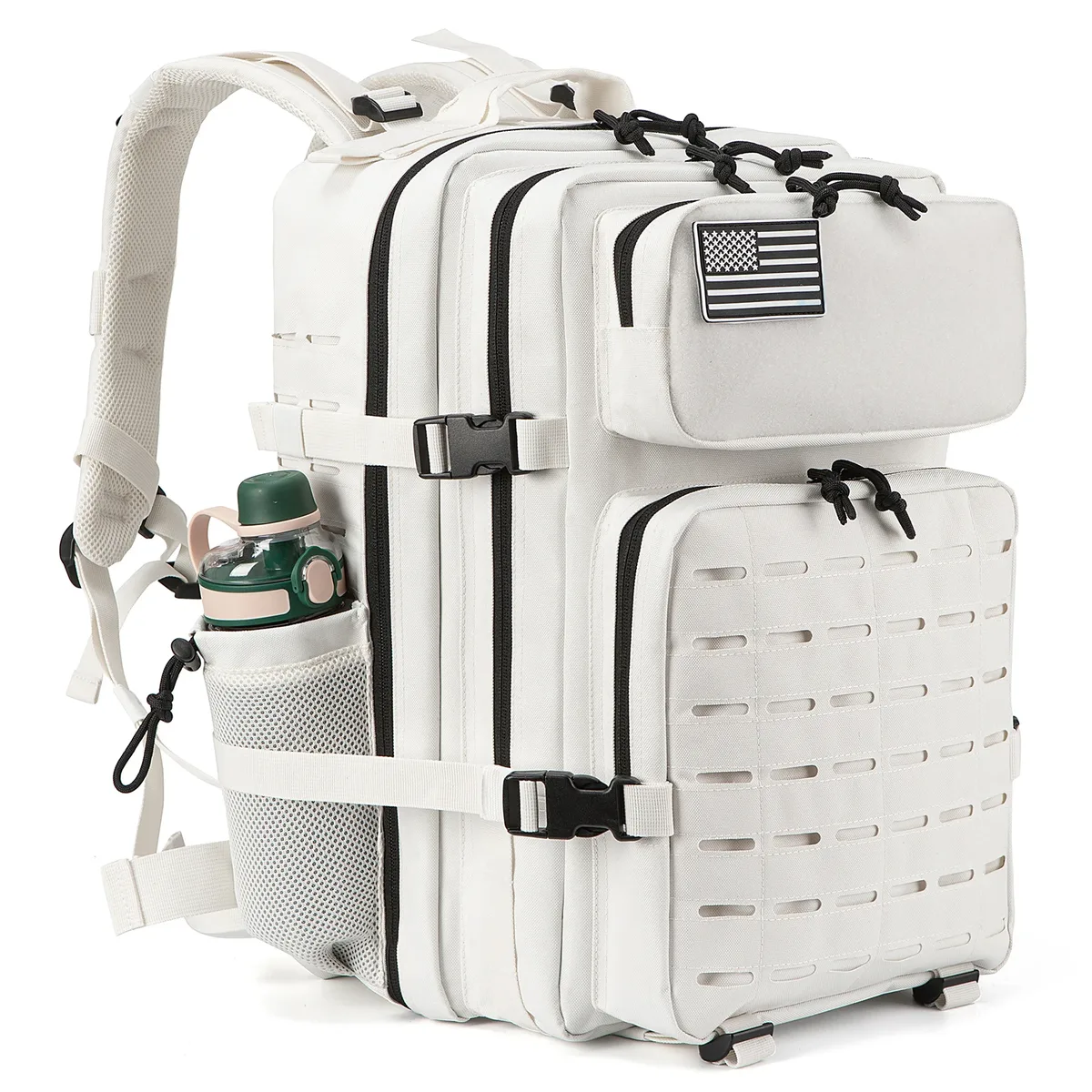 Sac à dos tactique 25L/45L pour hommes et femmes, sac de survie en plein air, petit sac à dos d'école Hking avec porte-bouteille