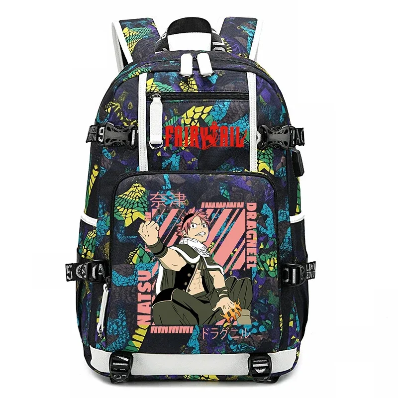 sac à dos d'école imprimé fairy tail anime, grande capacité, sac à livres pour adolescents et enfants, sac à dos de voyage décontracté