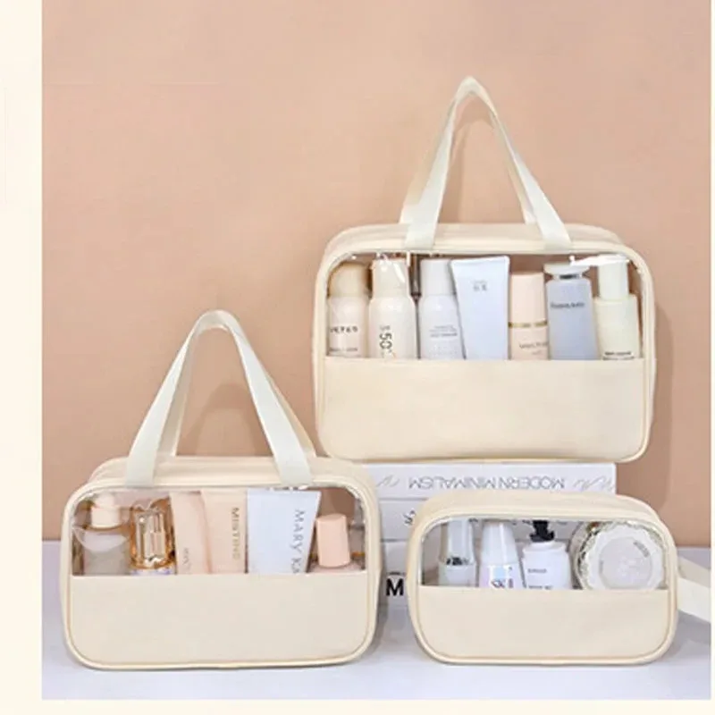 sac de voyage portable pour cosmétiques, sac de maquillage transparent pour femmes, sacs de toilette de grande capacité, étui de rangement multifonctionnel imperméable