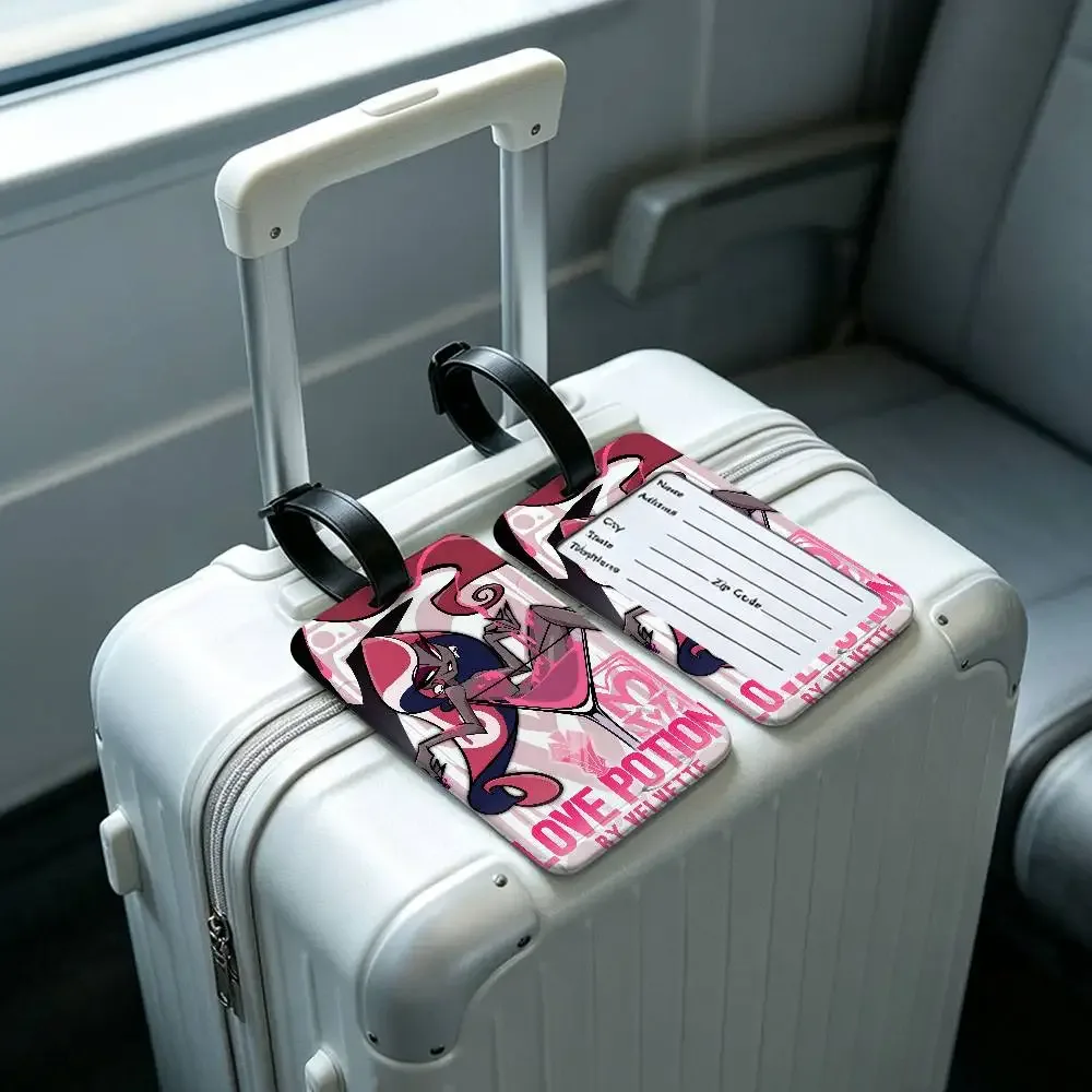 h-hazbin-hotel demonic-edgy – étui pour cartes d'information imperméable en pvc, étiquette de bagage, identificateur anti-perte pour valise et sac à main