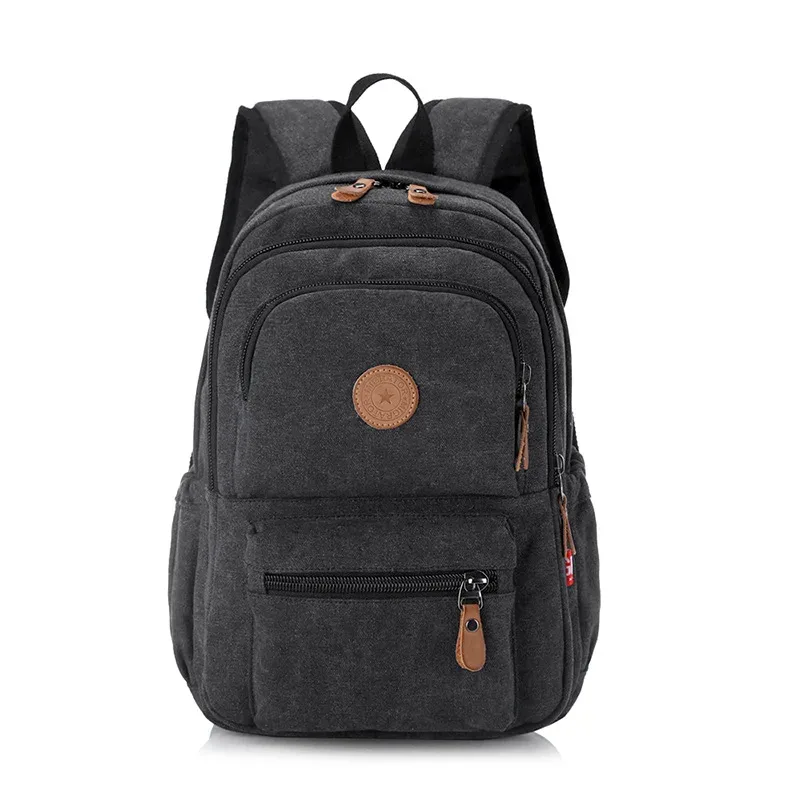 version coréenne sac à dos à la mode sac à dos en toile décontracté unisexe voyage ordinateur sac d'école grande capacité rétro étudiant sac à dos