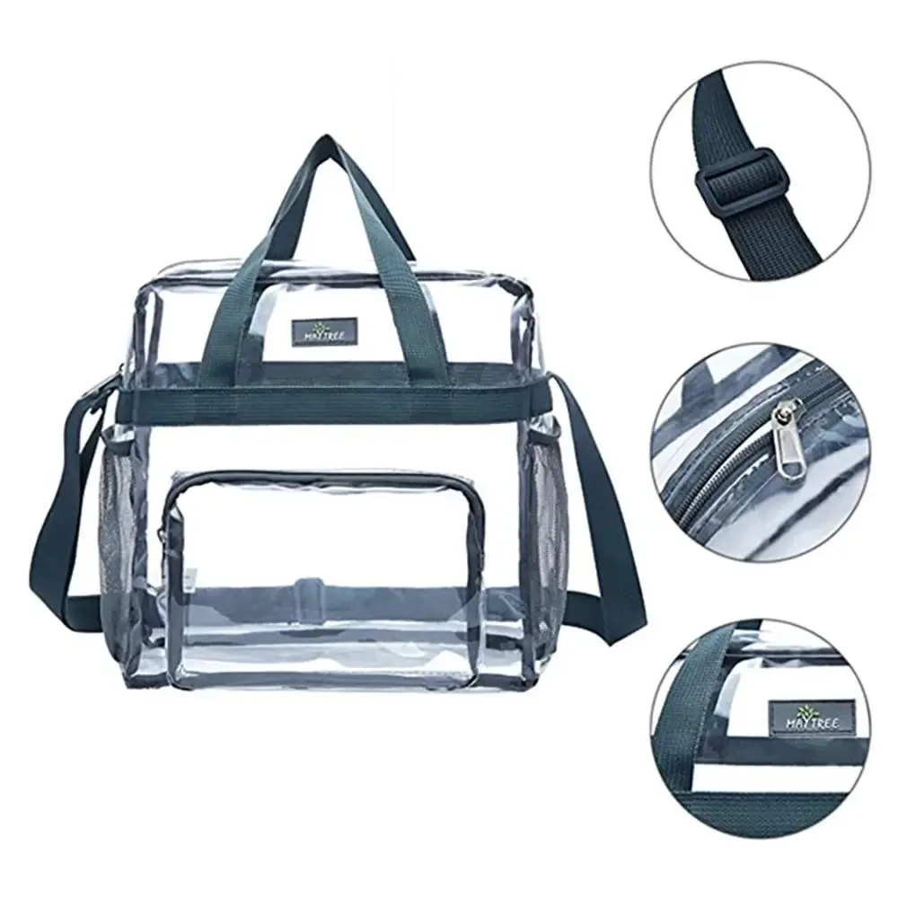 sac transparent de grande capacité, sac à main transparent en pvc approuvé par le stade, sac à bandoulière transparent pour concerts, festivals sportifs