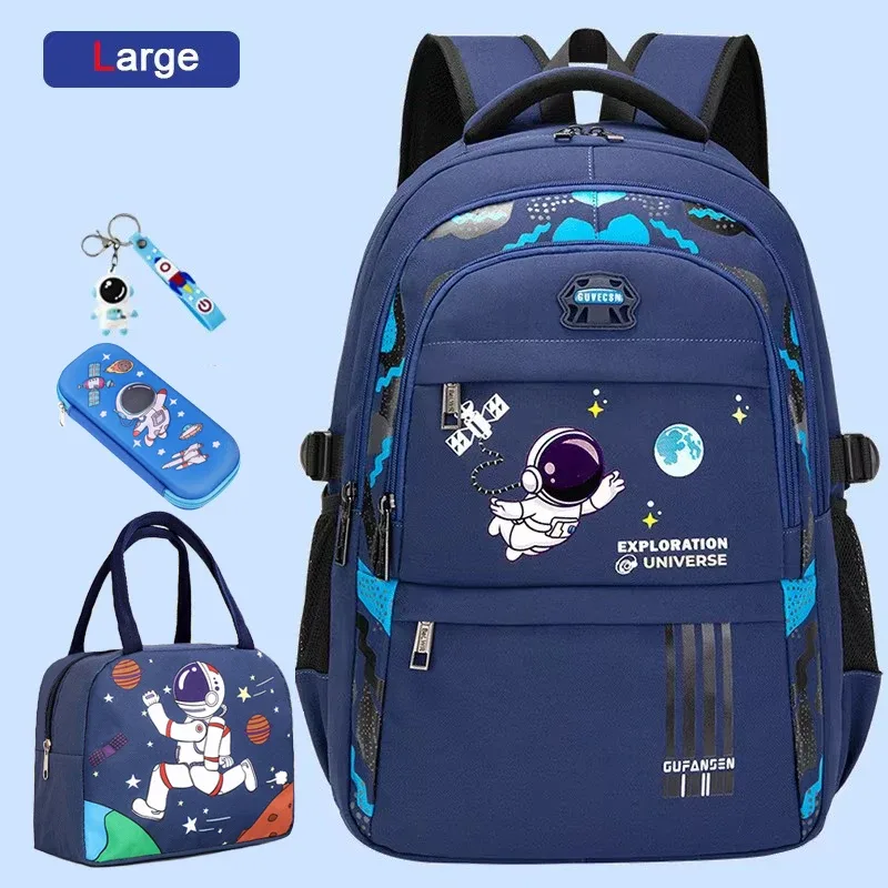 sac à dos d'école astronsominitié pour garçon, cartable étanche pour enfant du primaire