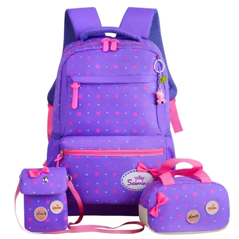 bunnyfly ensemble de 3 sacs à dos scolaires pour enfants, sac à dos tendance et adorable pour filles, étudiants, mochila sac