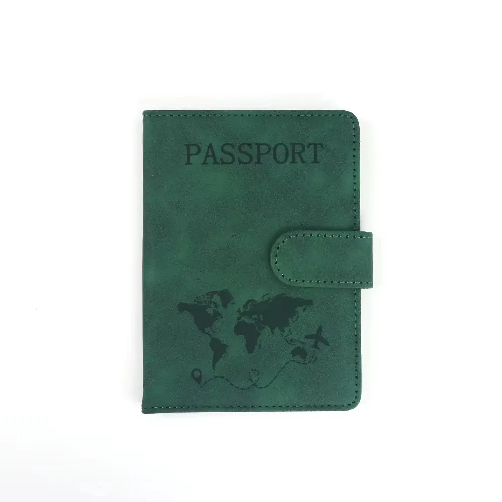 étui de transport multifonctionnel personnalisé en pu avec fermeture magnétique rfid pour passeport, carte sim, carte, billet, organiseur de documents