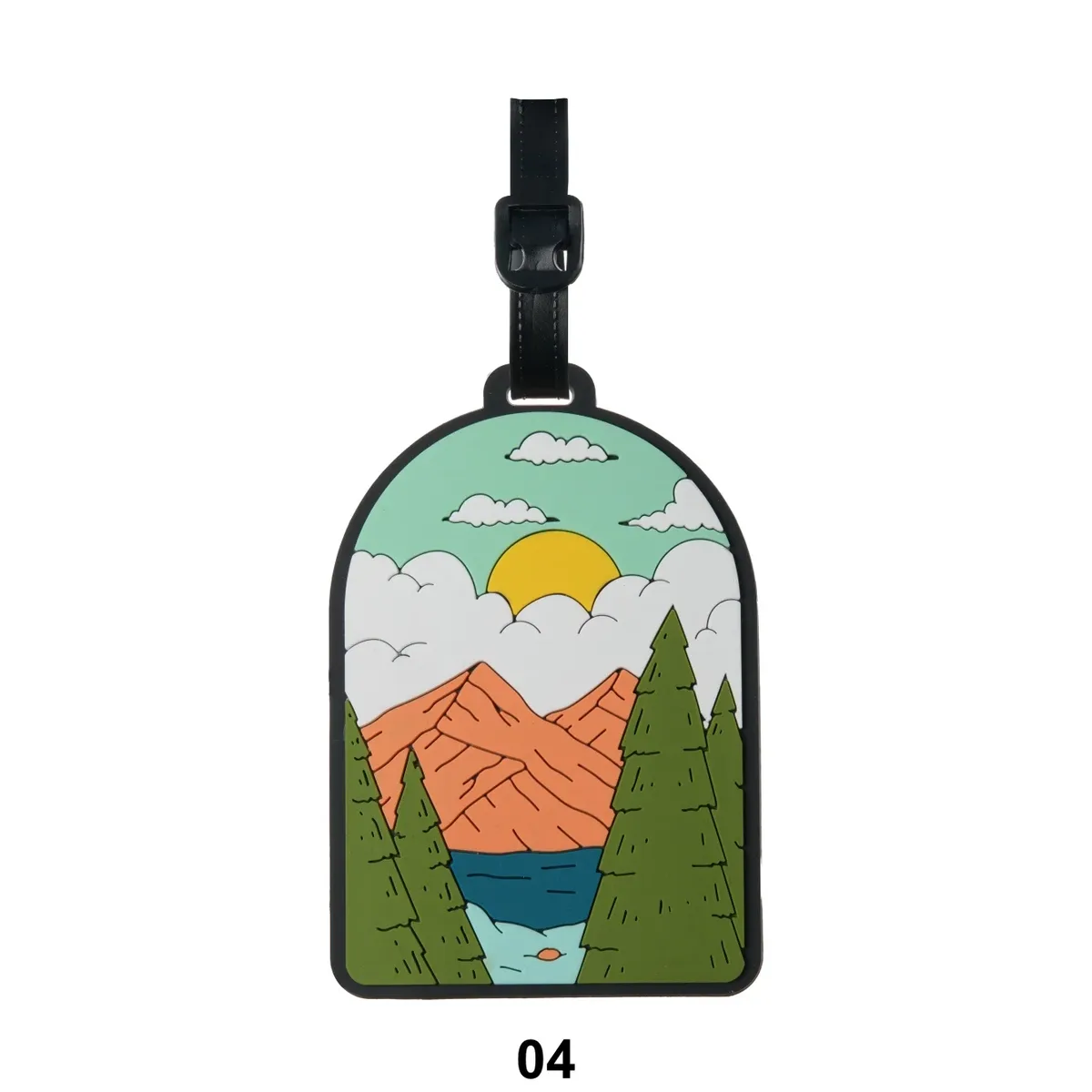 étiquette de bagage en caoutchouc souple de la série outdoor landscape, un article indispensable pour les voyages, les déplacements professionnels et la rentrée scolaire