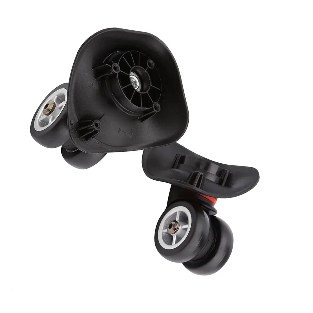 1 paire de roues de bagages durables en PVC, roulettes pivotantes noires de remplacement, roues de chariot de valise, remplacement de bagages