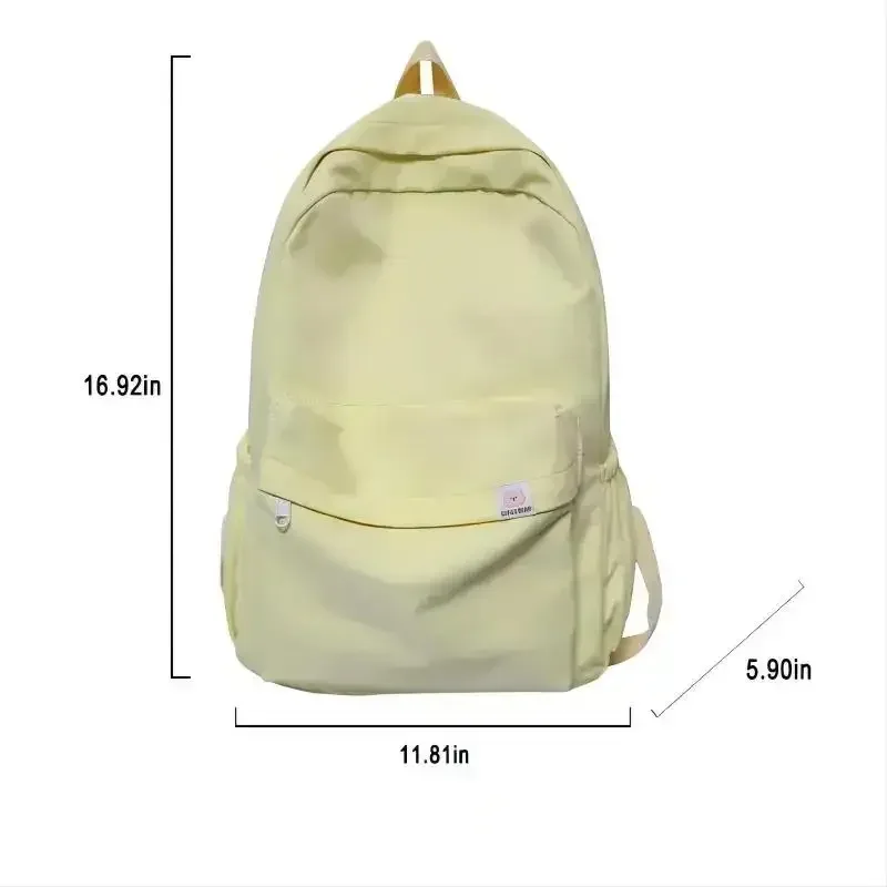 nouveau sac à dos imperméable en nylon pour femmes, sac de voyage, cartable pour adolescentes, sac à livres de couleur unie