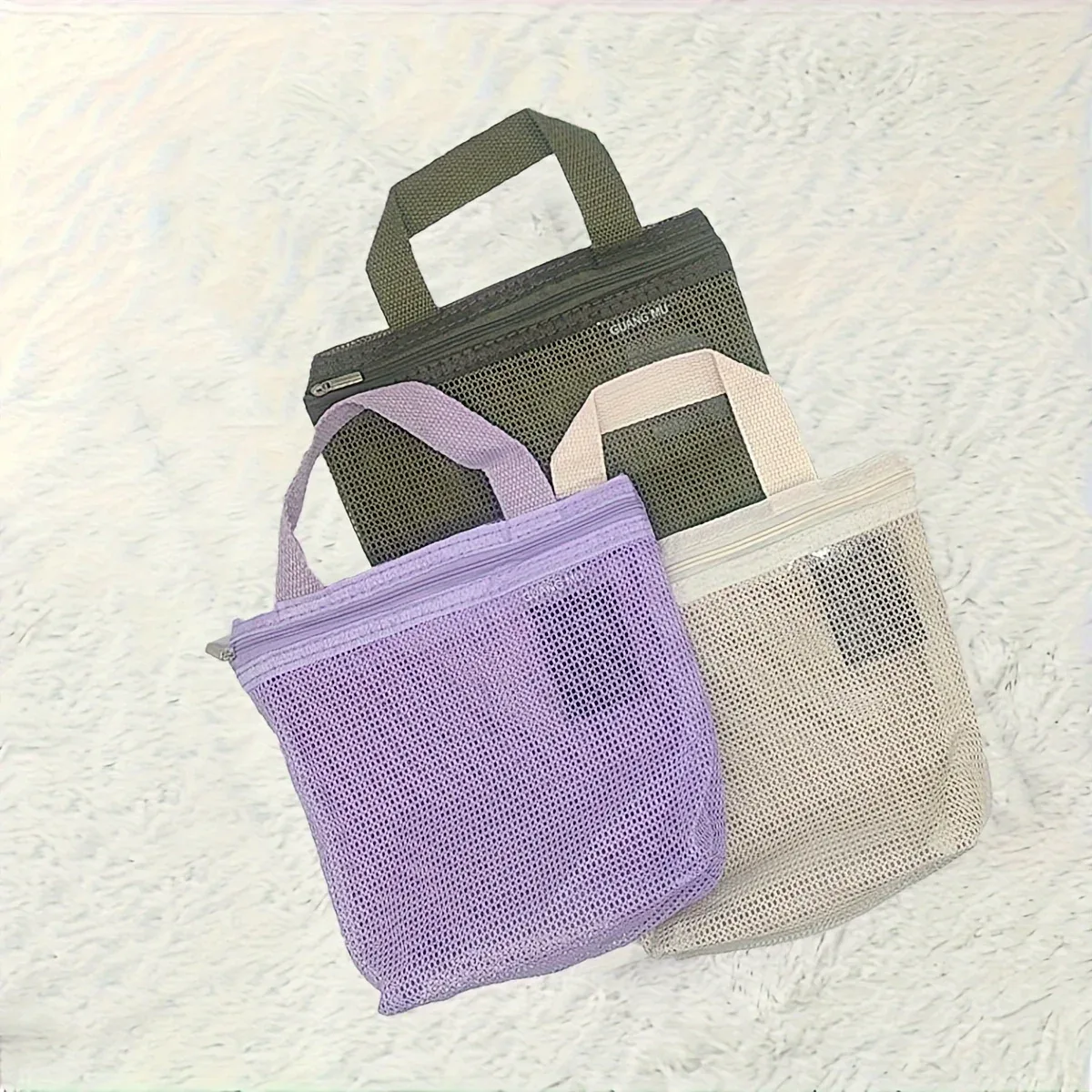 Sac de maquillage portable, sac de bain imperméable en maille, sac de sport, sac de rangement pour articles divers, trousse de toilette de voyage