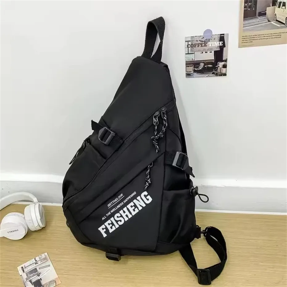 techwear style extérieur moto sport sac à dos à bandoulière unique unisexe hip hop multifonction sac de poitrine sac à bandoulière tactique