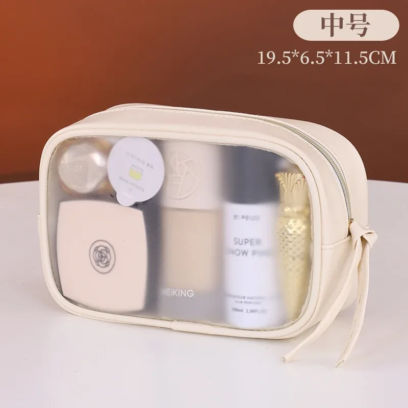 pochette de maquillage de toilette en pu étanche, sac à cosmétiques portable, sac de bain transparent pour lavage de bébé, sac de rangement de voyage pour natation et fitnes