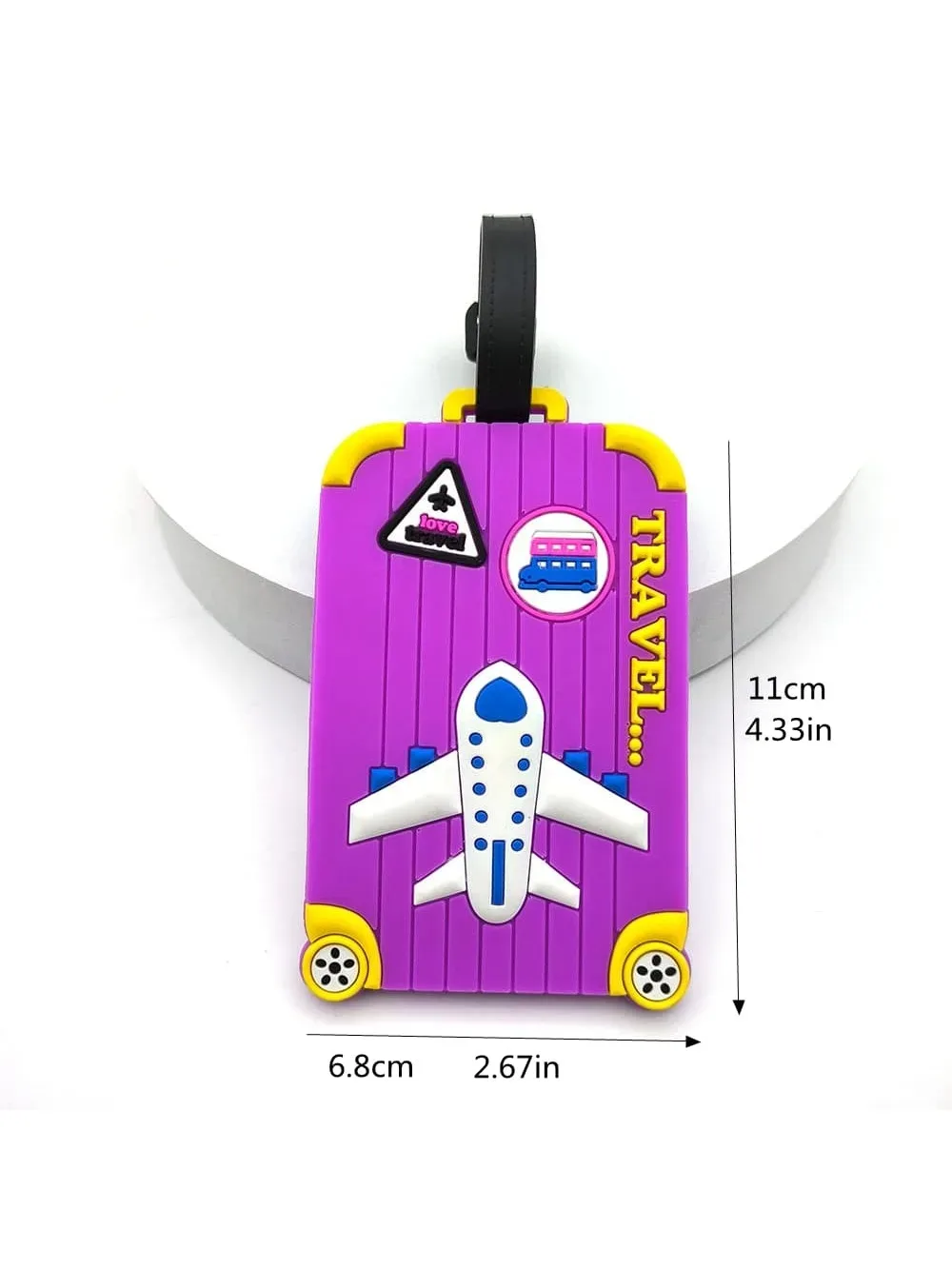 étiquette de bagage multicolore pour avion créatif, étiquette d'aéroport de voyage, prévention des pertes essentielles, étiquette suspendue pour hommes et femmes, 1 pièce