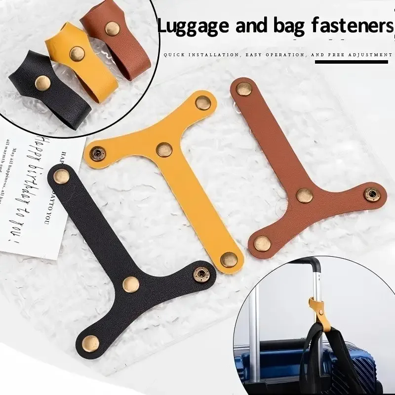 Sangle de bagage en forme de T avec clip pour chapeau, support de chapeau portable en PU antivol, sangle de fixation pour bagages, organisateur de voyage, boucles de ceinture (1-2 pièces)
