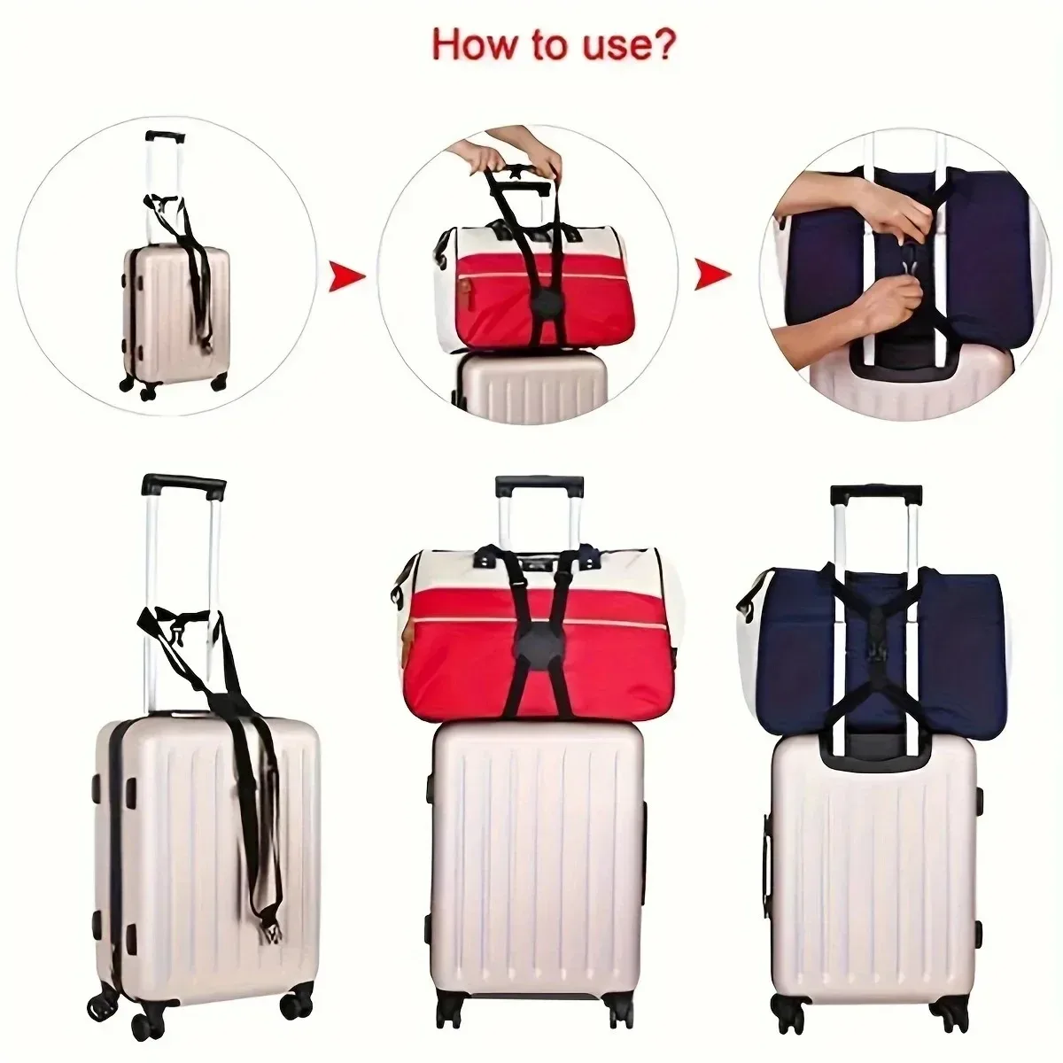 sangle de fixation anti-perte à sangles croisées pour valise de voyage, accessoire d'emballage, sangle à boucle pour bagages