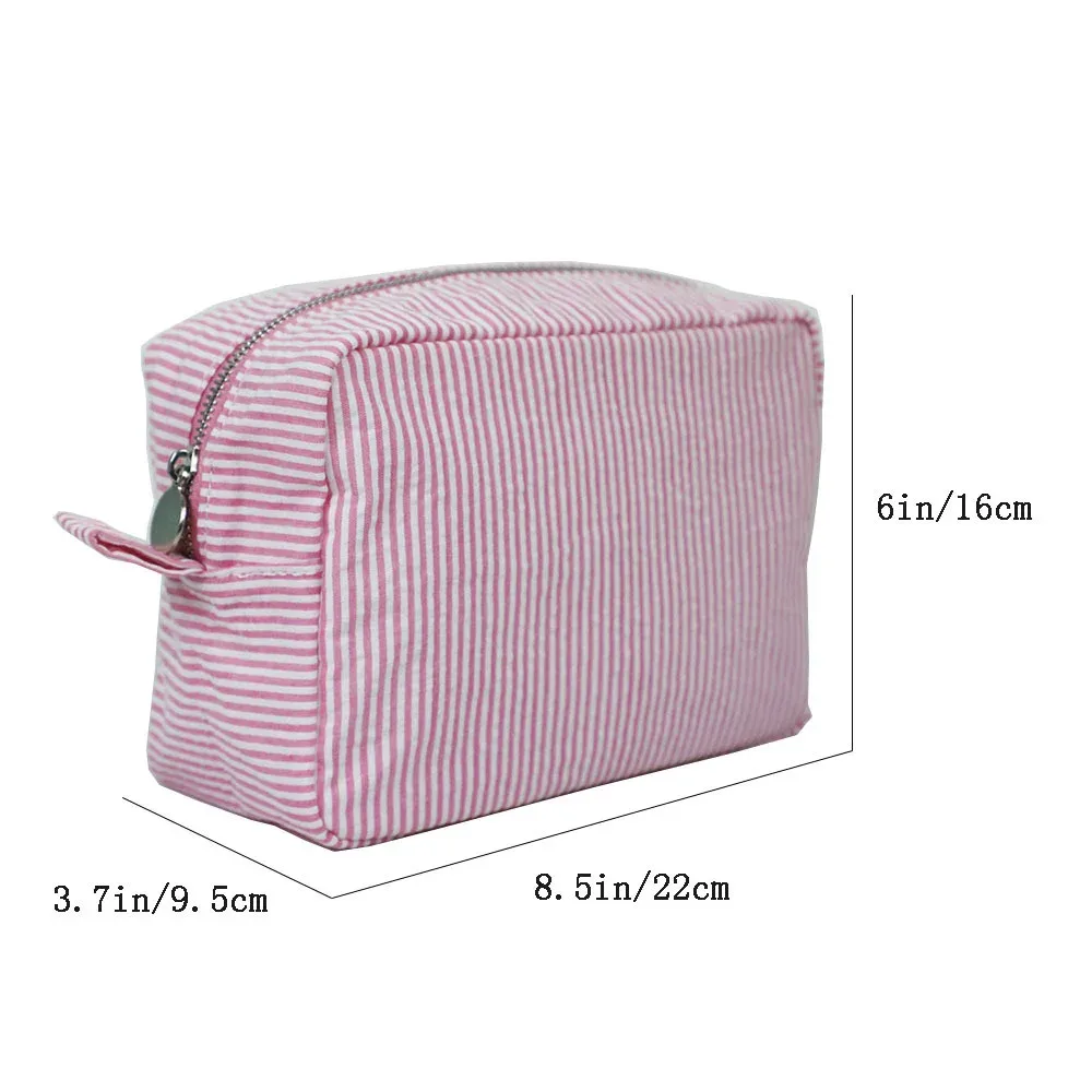 trousse à cosmétiques avec nom personnalisé, cadeau d'anniversaire pour femme, trousse de toilette de voyage, sac cadeau de mariée en coton avec nom brodé