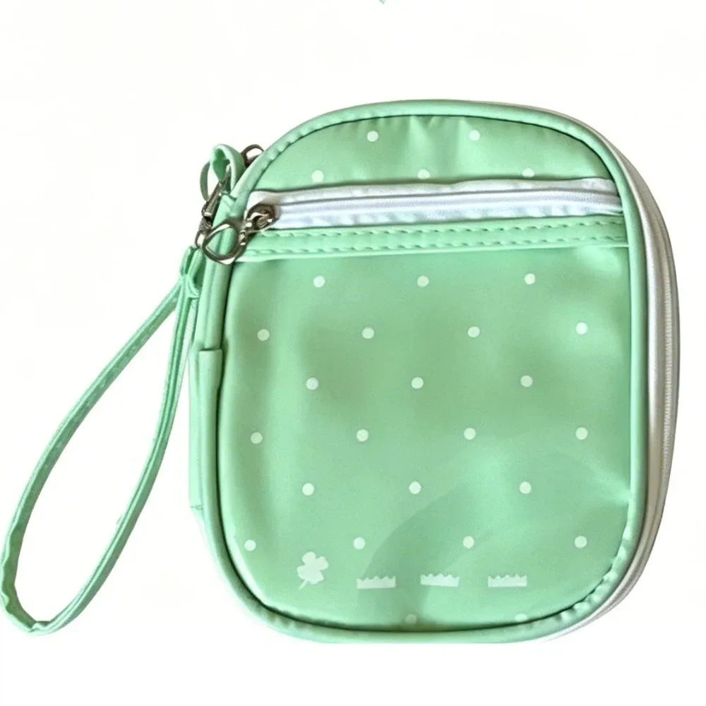 porte-passeport de style coréen, motif fraise, sac de rangement pour billets en forme de piano, multi-compartiments, à pois, portefeuille de voyage compact pour femme