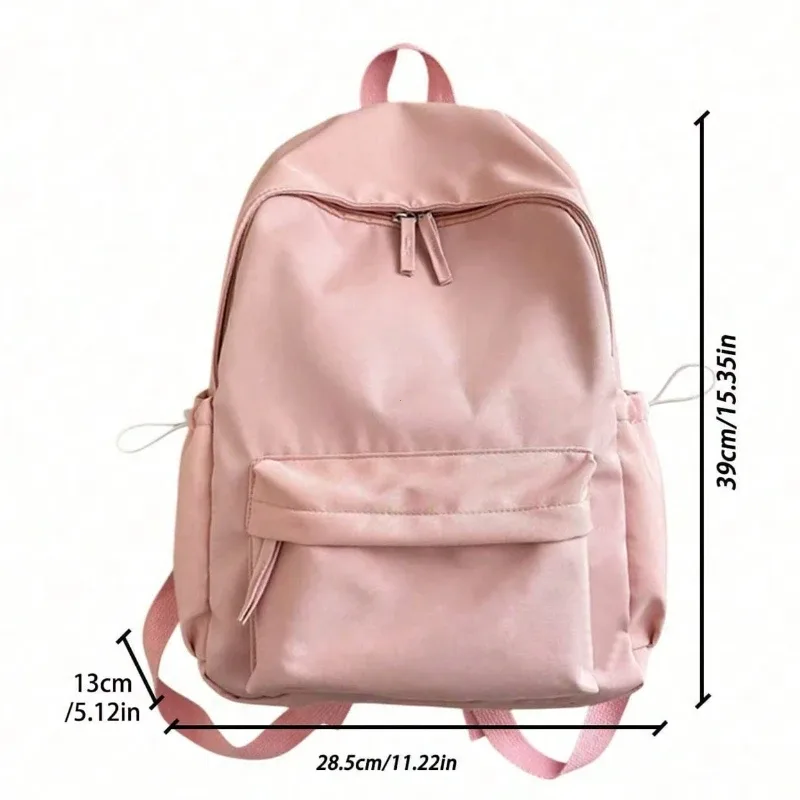 sac à dos d'étudiant décontracté et tendance, couleur unie, pliable, multi-compartiments, grande capacité, adapté à la vie quotidienne sur le campus