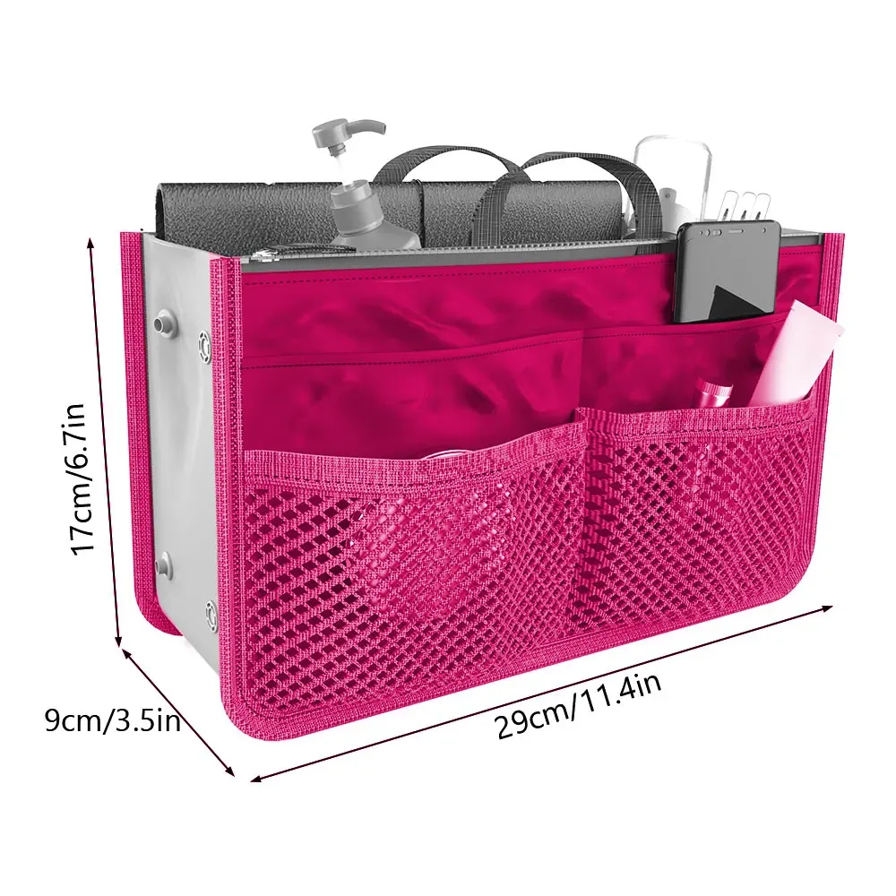 sac à main multi-poches pour organisateur de maquillage, sac à cosmétiques de grande capacité, sac à main de voyage multicolore portable