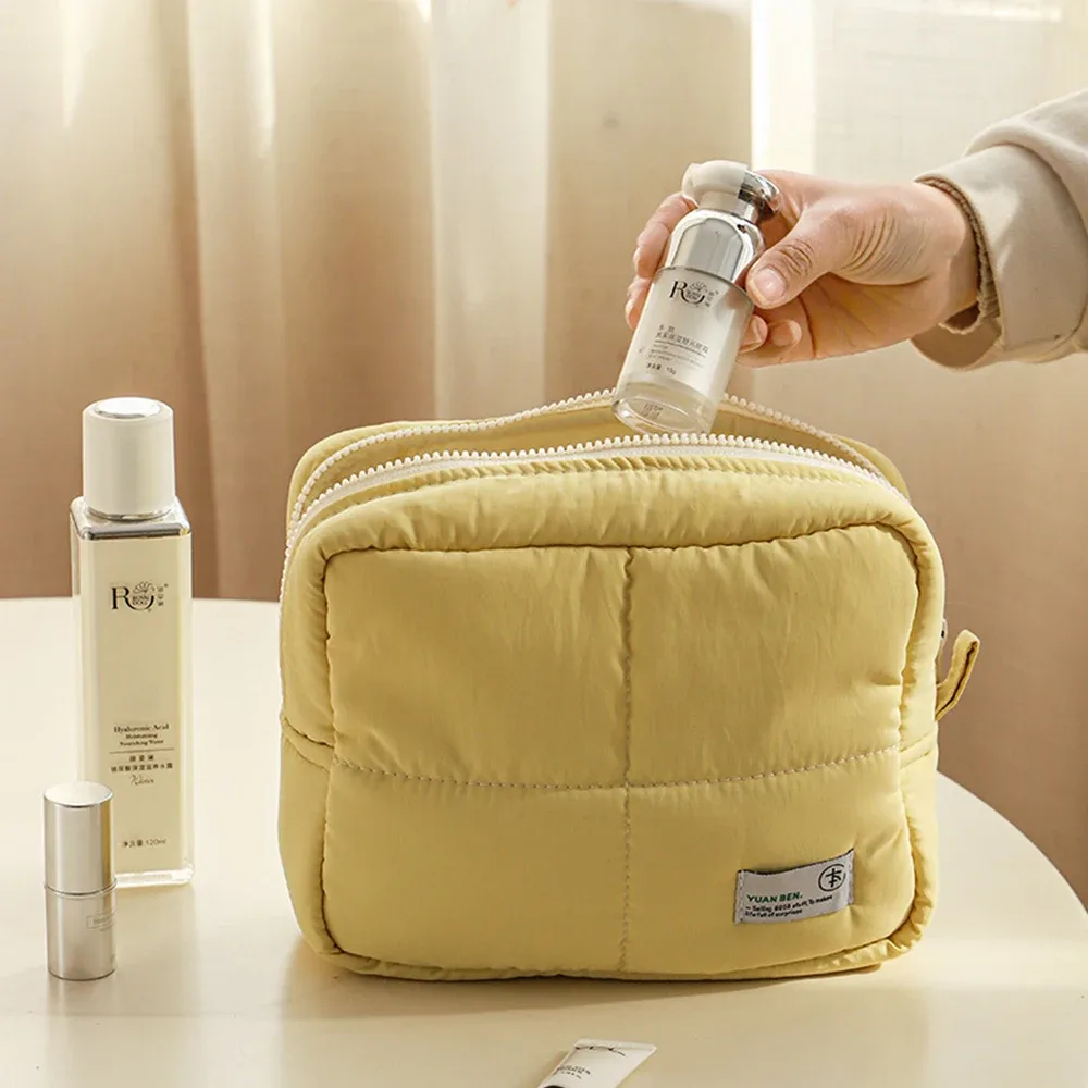 Sac à cosmétiques imperméable en nylon indispensable pour les voyages, sac de rangement polyvalent, trousse de toilette et sac de rangement pour bagages