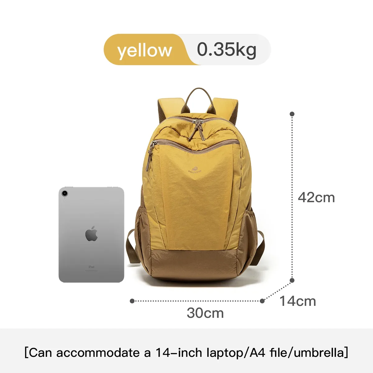 sac à dos de voyage unisexe léger fouvor avec poches latérales élastiques, idéal pour la randonnée en extérieur et l'école, pour hommes et femmes 2026 3068-09