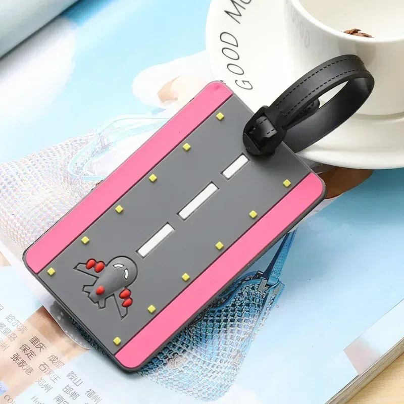 étiquette d'identification de valise anti-perte en silicone, motif de fruits de dessin animé, étiquettes d'identification de nom, étiquette de bagage, étui de voyage