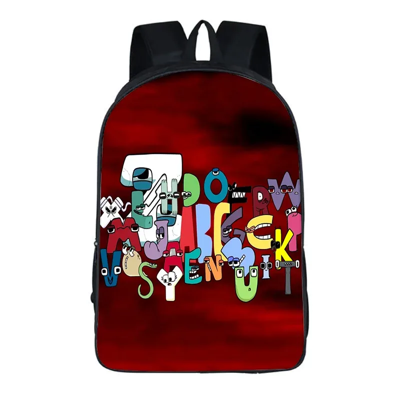 sac à dos alphabet lore avec périphériques de jeu, imprimé légende de lettres, sac à dos pour école primaire et secondaire