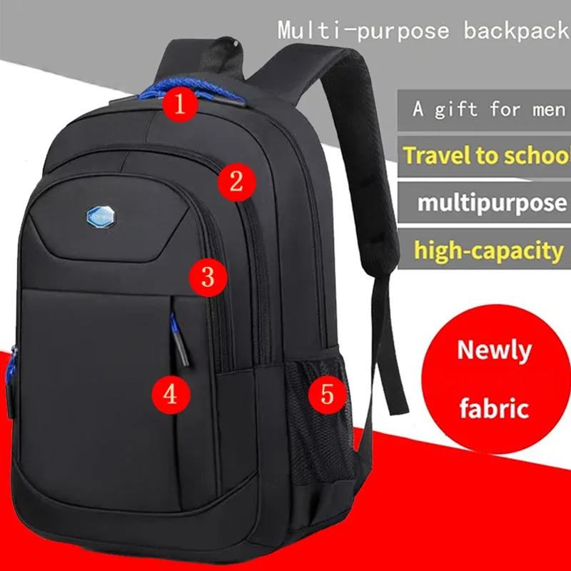 sac à dos double épaule pour hommes et femmes – couleur unie – voyage d'affaires, voyage d'affaires, déplacement, usage décontracté