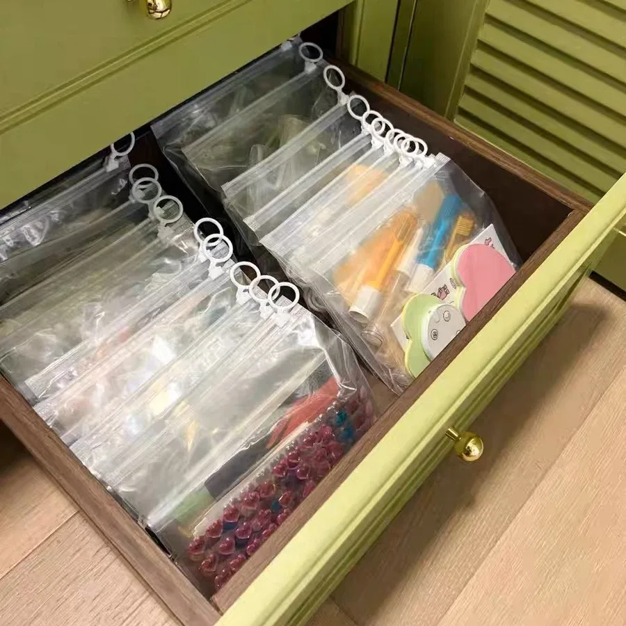 sac de rangement transparent a5, 10 pièces, poinçon à fermeture éclair, support de fournitures scolaires portables, organisateur de cosmétiques, sacs de voyage de poche, bureau de catégorie