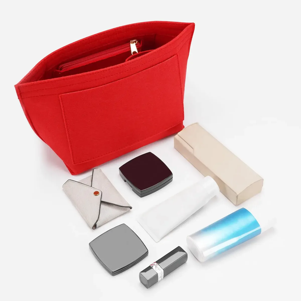 organisateur de sac à main en feutre, insert de sac, séparateur de compartiments, compatible avec le sac fourre-tout longchamp le pliage, organiseur de sac qui conserve sa forme
