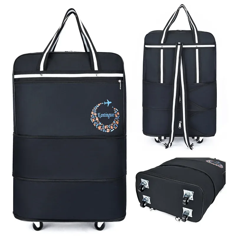 sac à bagages de voyage à air vérifié, roue universelle pliable, rangement mobile, oxford, cubes d'emballage étanches