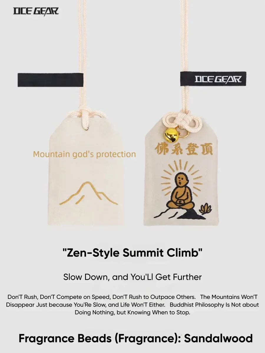 pendentif de sac à dos omamori porte-bonheur pour la randonnée, amulette de sécurité pour l'alpinisme, sachet parfumé brodé, accessoire d'extérieur
