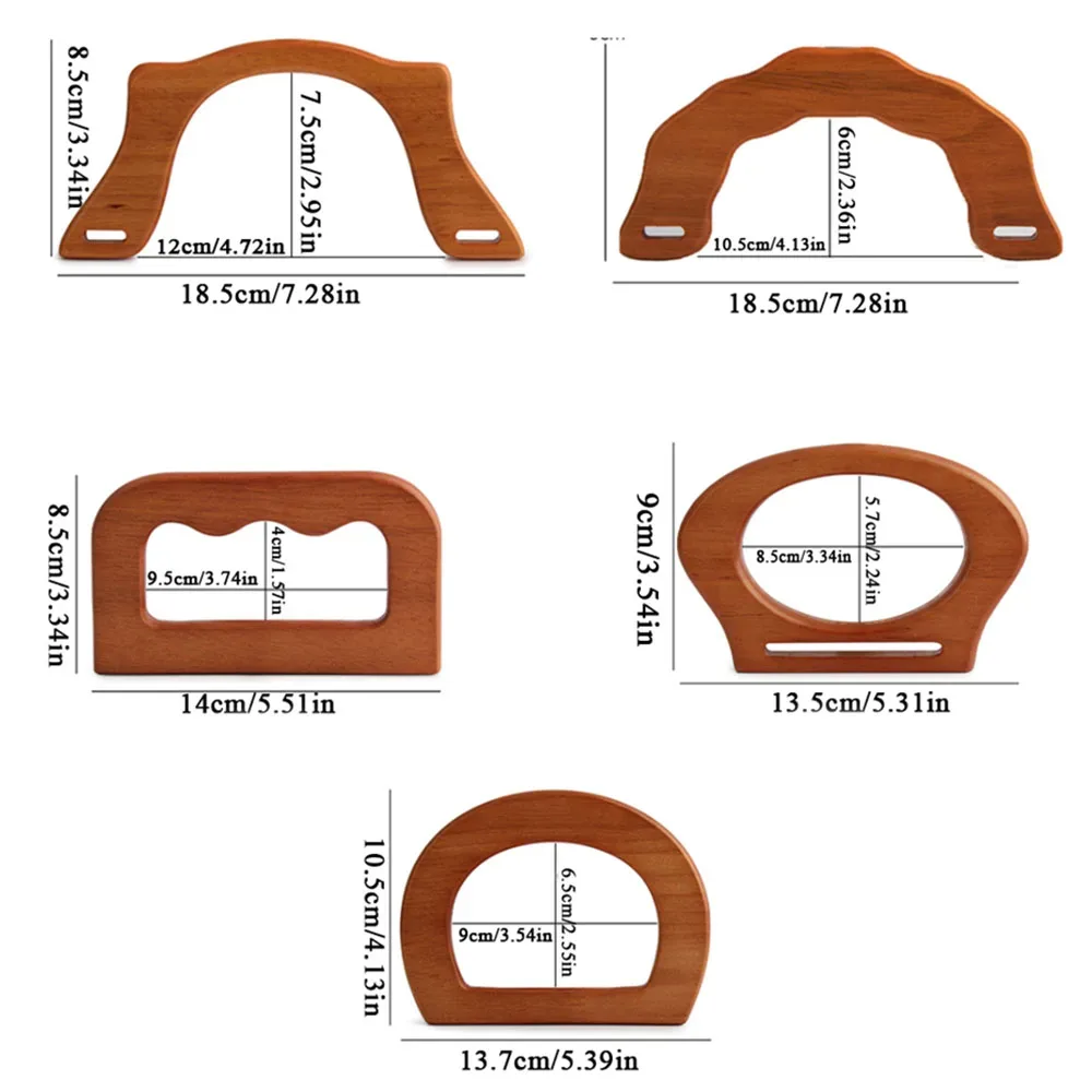 sac fourre-tout de remplacement en forme de d, sangles de sac à main, poignées amovibles, accessoires de sac en bois, poignée décroissante, bricolage