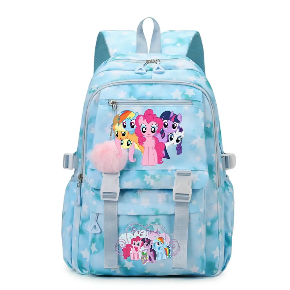 sac à dos d'étudiant imprimé my little pony, cartable de grande capacité pour adolescents, sac à dos de voyage pour ordinateur portable pour femmes