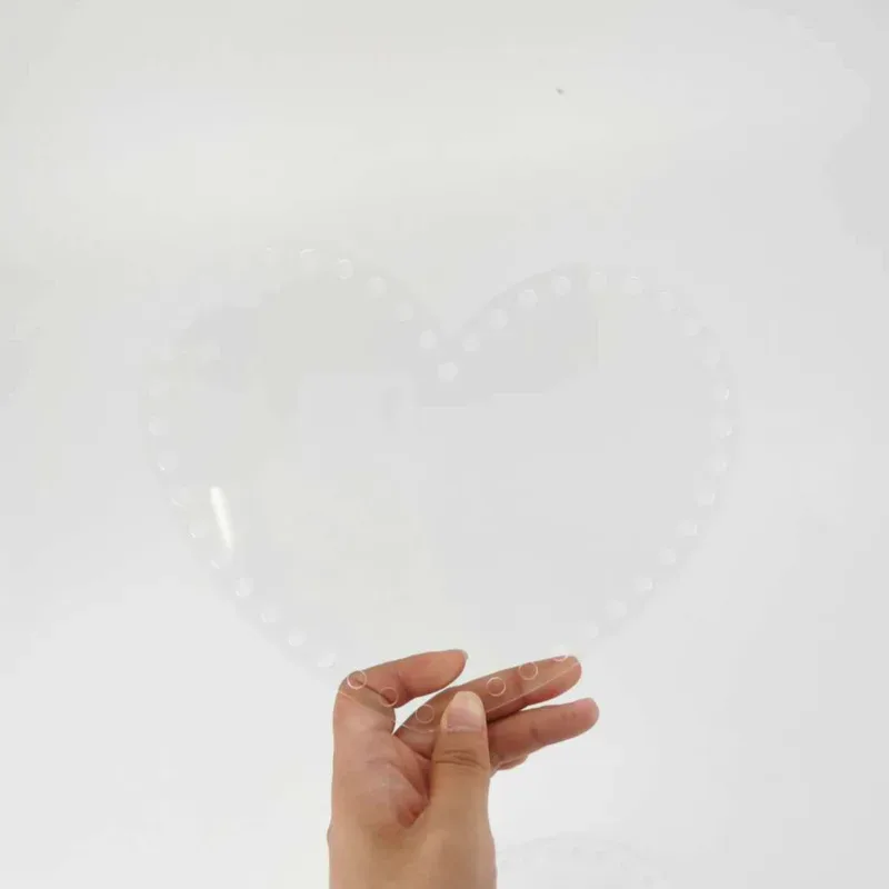 planche acrylique transparente en forme de cœur, 2 pièces, sac tricoté, accessoires faits à la main, matériel de sac au crochet, fournitures de sac à bandoulière, bricolage